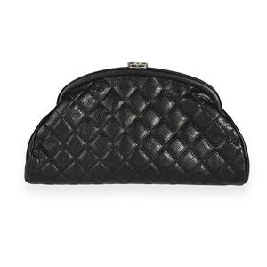 Chanel Black Caviar Quilted Timeless Clutch